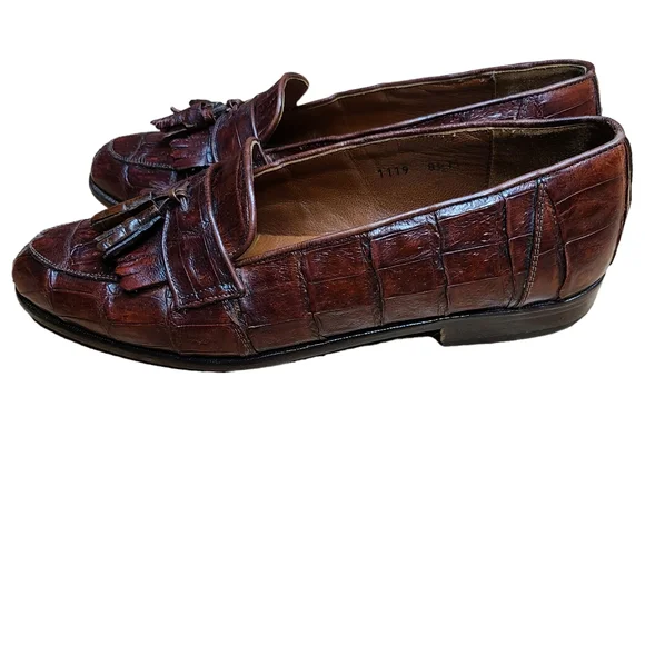 Belvedere Florence Men\'s Sz 11 Brown Leather Genuine Crocodile Monk Strap Loafer s-l400.jpg main image 3